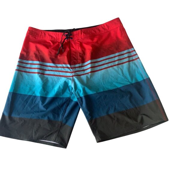 Bundle of 2 Men's Board Swim Shorts Rip Curl & Burnside Red & Blue Sz 38 Classic - Picture 11 of 16